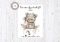 Preview: zuckersüßer Schulheft Umschlag Bär 2 Boho Style Hausaufgabenheft in seperater hochwertiger Hülle Einschulung Schulkind von Lüttentüddel®